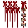 thumbnail image 1 of CoreLiving Christmas Card Display Holder with Red Velvet Bow, Hanging Photo Wall Decor for Holiday Home Decor Xmas Party Door Window Decoration, 1 of 6
