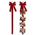 thumbnail image 1 of CoreLiving Christmas Card Holder Display with Red Velvet Bow, Hanging Photo Display Wall Decor for Xmas Party Home Wall Door Window Holiday Decorating, 1 of 6