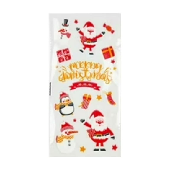CoreLiving Christmas Goodie Bags, Christmas Treat Bags, Christmas Cellophane Bags Small Size Clear with Twist Ties for Christmas Candy, Cookies, Holiday Party Favors, Winter Theme Gifts Supplies
