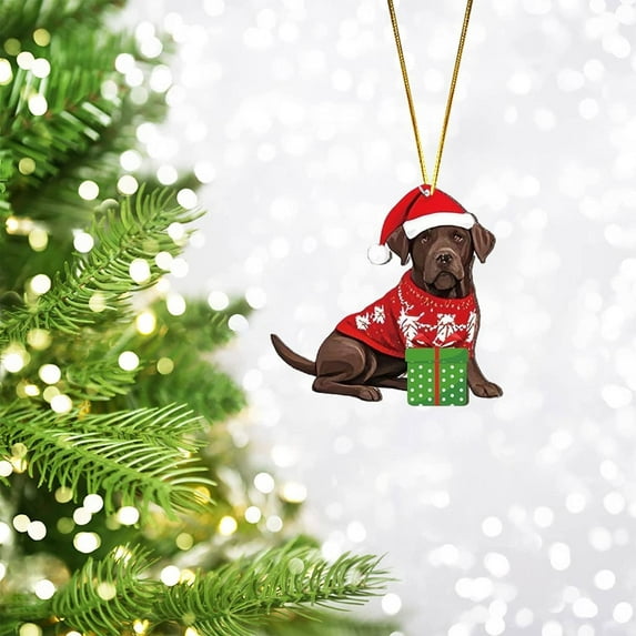 CoreLiving Christmas Labrador Retriever Ornament Chocolate Lab Tree Decor Personalized Holiday Gifts for Pet Lovers Dog Owners Home Party Decorations
