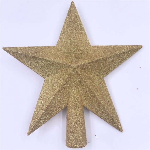 CoreLiving Christmas Tree Topper, 8 inch Sparkling Glitter Bethlehem Star, Lightweight Mini Tree Topper for Tabletop or Desktop Small Artificial Holiday Trees