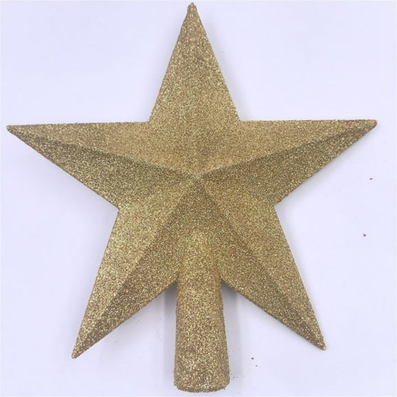 CoreLiving Christmas Tree Topper, 8 inch Sparkling Glitter Bethlehem Star, Lightweight Mini Tree Topper for Tabletop or Desktop Small Artificial Holiday Trees
