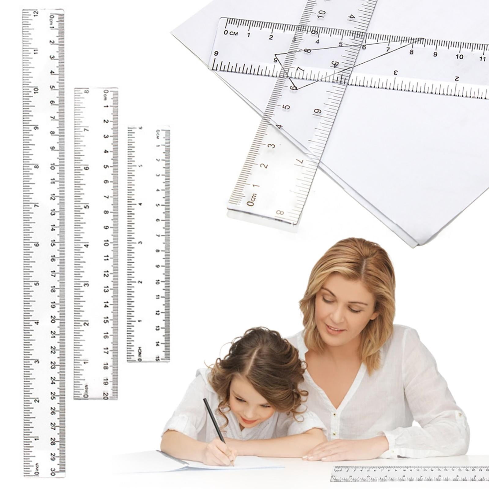 Largest Ruler CoreLiving Clear Acrylic Ruler 12 Inch Straight Edge Plastic Measuring ...