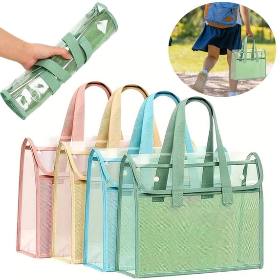 CoreLiving Clear Travel Bags for Toiletries, Large Clear Makeup Bag with Zipper, Transparent Cosmetic Bag Organizer for Women, Tote for Hair Tools & Beach Essentials