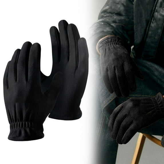 CoreLiving Cold Proof Work Gloves for Men and Women, Thermal Insulated with Imitation Lambswool, Winter Leather Palm Gloves for Grip in Snow & Ice