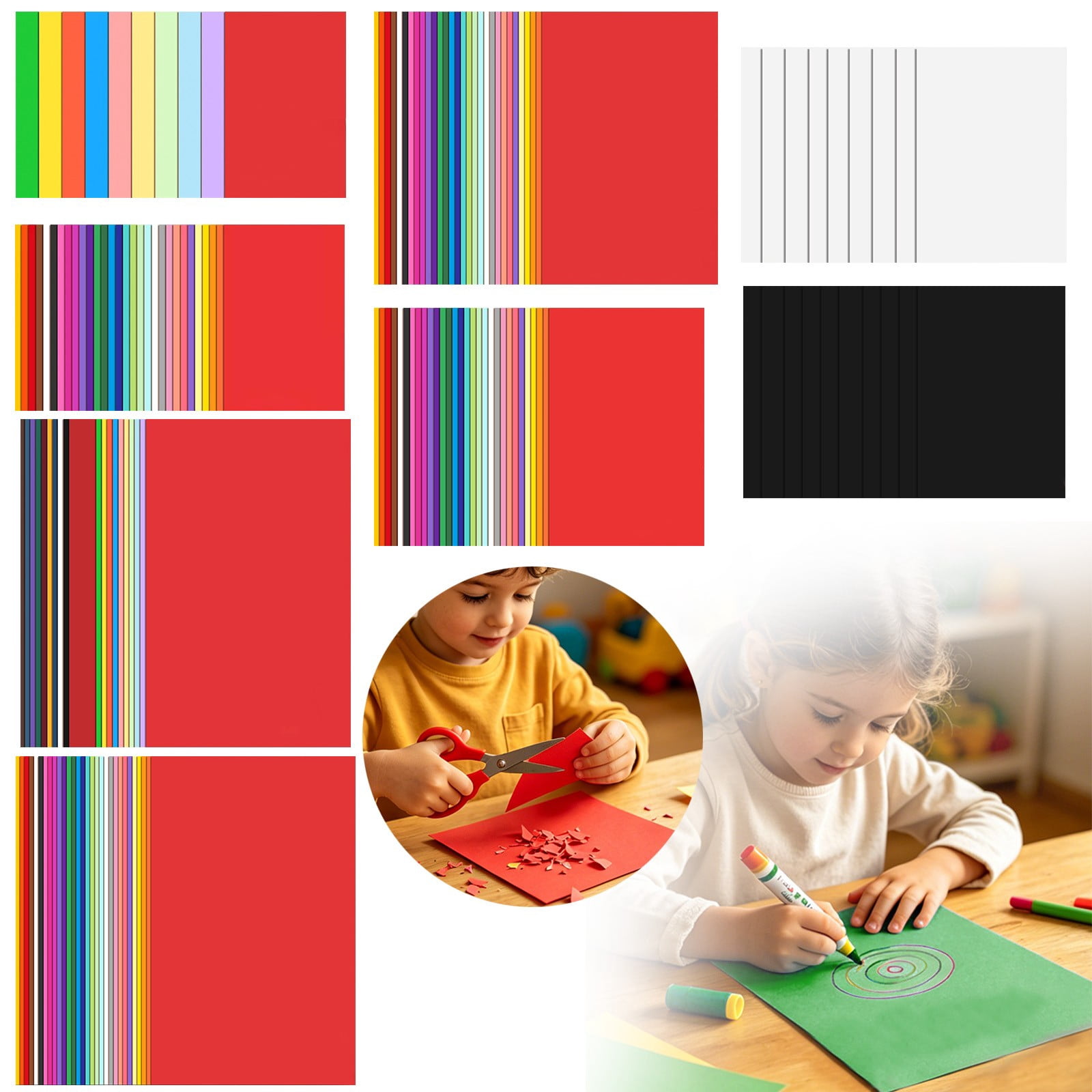 CoreLiving Colored Printer Paper, 30 Assorted Cardstock Sheets for DIY Crafts, Heavyweight Copy Paper Perfect for Scrapbook and Junk Journal Supplies