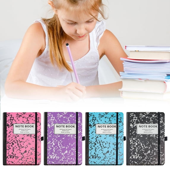 CoreLiving Composition Notebooks Wide Ruled, 192 Pages Marble Notebooks, Purple Covers, Bulk Journals for Work, Lined Composition Books for Office & Note Taking, 1 Pack