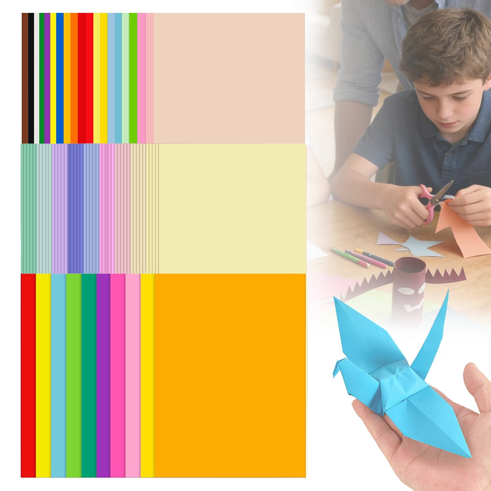CoreLiving Construction Paper Assorted Colors, 8 x 11 Inch Cardstock Paper for Scrapbook Paper Projects and DIY Art, Colored Printer Paper, 100 Sheets Quantity