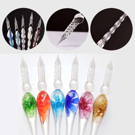 CoreLiving Crystal Glass Dip Pen, Vintage Signature Ink Pen for Calligraphy Writing and Drawing, Handmade Borosilicate Glass with Spiral Nib, Ideal for Art Gifts, 1 Count