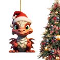 thumbnail image 1 of CoreLiving Cute Dragon Ornament for Christmas Tree, 80mm Glossy Acrylic Dinosaur & Dragon Decor, Holiday Party Supplies for Home Office Xmas Decorating, 1 of 5