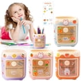 thumbnail image 1 of CoreLiving Cute Kawaii Plastic Pen Holder Cup Large Pencil Organizer for Desk Pink Office Accessories Stationery Storage Container for Makeup Brushes Markers, 1 of 10