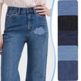 thumbnail image 1 of CoreLiving Denim Iron On Patches for Jeans Inside Thigh, Durable Fabric Patches for Clothes Repair, Essential Jean Patch Kit for Ripped Pants, 7.5 X 7.5 CM, 1-Pack, 1 of 10