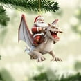 thumbnail image 1 of CoreLiving Dragon Christmas Ornaments Santa Claus Riding Dragon for Tree, Hand-Carved Look Holiday Decor, Festive Gift for Home and Office Party, 1 of 6