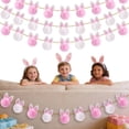 thumbnail image 1 of CoreLiving Easter Bunny Garland 8.2FT Felt Carrot Plush Rabbit Banner Cute Spring Decorations for Mantle Fireplace Wall Home Indoor Outdoor Party Supplies, 1 of 8