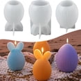 thumbnail image 1 of CoreLiving Easter Bunny Rabbit Silicone Molds for Resin Striped Candle Mould Reusable Casting Mold for Epoxy Resin Candle Gypsum and Soap Making Crafts, 1-Piece Spring Design, 1 of 7