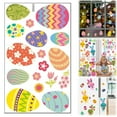 thumbnail image 1 of CoreLiving Easter Decorations Window Gel Clings Assorted Happy Easter Bunny Rabbit and Colorful Egg Patterns Spring Window Stickers for Glass Indoor Home Office Decorations, 1 of 9