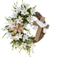 thumbnail image 1 of CoreLiving Easter Door Decor Wreath, Artificial Spring Wreath with Mixed Pastel Eggs Flowers and Greenery for Front Door Outdoor Porch Wall Decor, 1 of 3