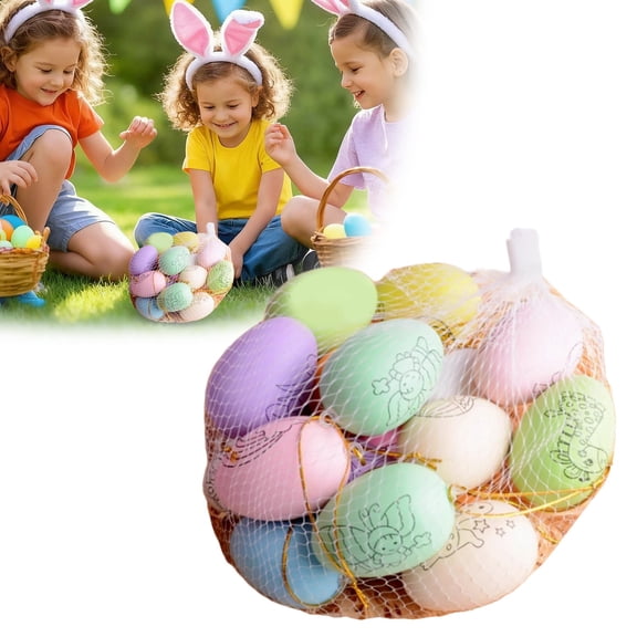 CoreLiving Easter Egg Decorating Kit with Paint 3D Ready to Paint Your Own Plastic Egg Craft Statues for Easter Basket Stuffers Spring Party Decorations