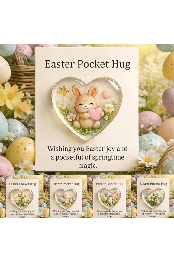 Easter Gifts for Coworkers Mini Bunny Hugs in Box Pocket Hug Cards 2D Acrylic Flat Design Happy Bunny Motivational Plushie Alternative Easter Decor
