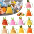 thumbnail image 1 of CoreLiving Easter Goodie Bags Bunny Drawstring Treat Bags with Spring Floral Pattern Reusable Gift Wrap Bags for Easter Party Favors Small Gift Baskets, 1 of 9