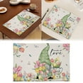 thumbnail image 1 of CoreLiving Easter Placemats Set of 4 12x18 Inch Washable Cloth Placemats, Rustic Vintage Spring Gnome Flower Easter Eggs Tulip Design Dining Table Mats for Farmhouse Kitchen Home Decor, 1 of 5