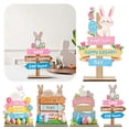 thumbnail image 1 of CoreLiving Easter Tabletop Decorations Colorful Rustic Bunny Wooden Block Signs for Tiered Tray Farmhouse Happy Easter Centerpiece Decor for Home Kitchen Office Party, 1 of 9
