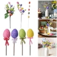 thumbnail image 1 of CoreLiving Easter Tree Ornaments Glitter Egg Picks Wooden Stake Decoration for Spring Branches Vase Fillers Artificial Flowers Home Garden, Assorted Colors, 1 of 9