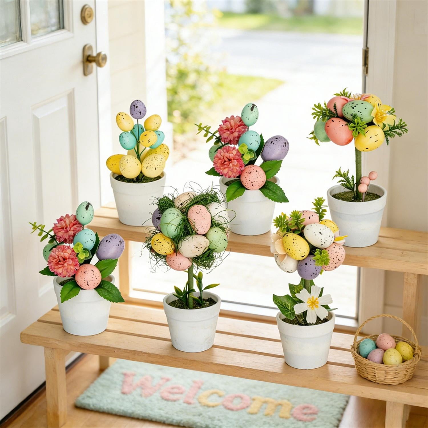 CoreLiving Easter Vase Decor with Artificial Spring Flowers and ...