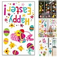 thumbnail image 1 of CoreLiving Easter Window Stickers for Glass Windows Happy Easter Designs Featuring Bunny Rabbit and Egg Motifs Spring Holiday Window Clings Decorations for Home Office Indoor Use, 1 of 9