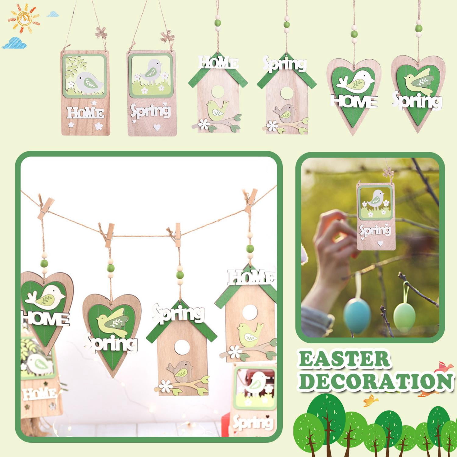 CoreLiving Easter Wooden Ornaments Vantage Easter Decorations for Tree ...