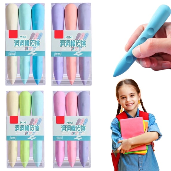 CoreLiving Eraser Pen Dustless Precision Pencil Erasers for Office Supplies Artists Sketching, Hole Traceless Correction, 3 Count