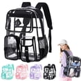 thumbnail image 1 of CoreLiving Extra Large Clear Backpack, Heavy Duty Transparent Bookbag for Stadium Approved Events, See Through Daypack for Women, Durable PVC Travel Backpack, 1 of 10