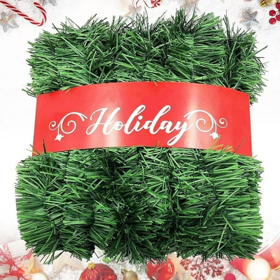 CoreLiving Extra Long Outdoor Garland Christmas Garland Green Garland for Porch Decorations, Non-Lit Soft Artificial Greenery Holiday Decor for Home Garden Indoor Outdoor Use, Guirnaldas de Navidad