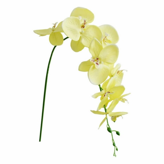 CoreLiving Faux Anthurium Style Butterfly Orchid 1-Piece Real Touch Branch Yellow Artificial Silk Flower for Home Office Wedding and Festive Interior Decorating