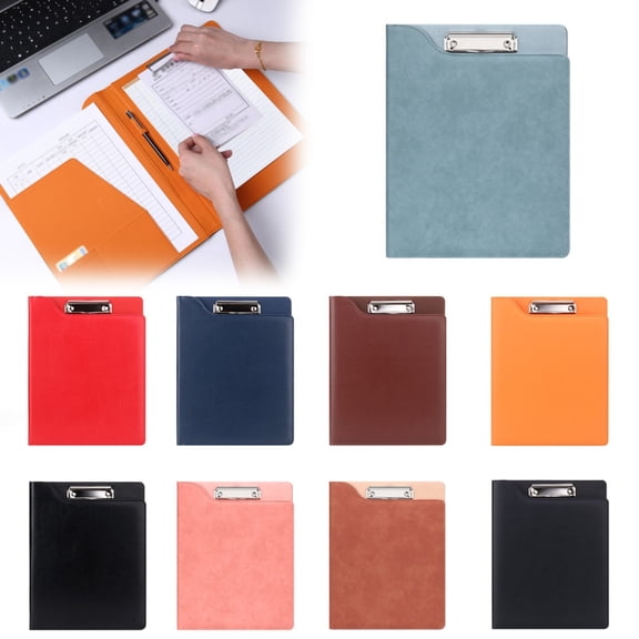 CoreLiving Faux Leather Portfolio with Clipboard and Storage, Business Padfolio Folder Binder for A4 Letter Size Notepad, Ideal Resume Folder for Interview, Black