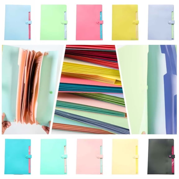 CoreLiving File Folder Organizer Accordion Style Bill Organizer with Pocket Folders Durable Water Resistant Cover Letter Size A4