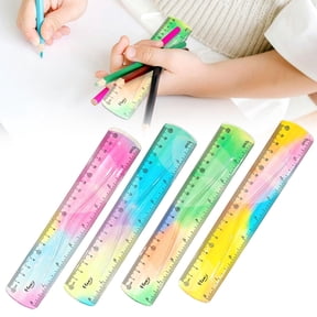 CoreLiving Flexible Ruler, Soft Bendable Plastic Measuring Tool with Double Sided Centimeters and Inches, Gradient Color Millimeter Straight Edge, 8 Inch, 1 Pack