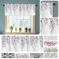 thumbnail image 1 of CoreLiving Floral Window Valance Wisteria Watercolor Print Light Filtering Short Curtain for Kitchen Bathroom Small Window Treatment 1 Panel, 1 of 6