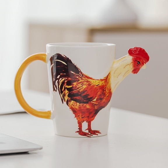 CoreLiving Funny Rooster Kitchen Decor Chicken Coffee Mug Sarcastic Farmhouse Gift for Women Lady Coworker Who Loves Chickens White Ceramic Funny Coffee Cup