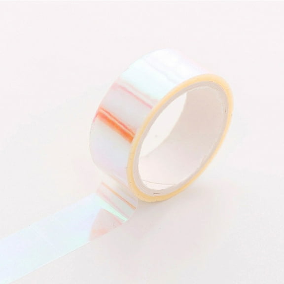 CoreLiving Glitter Tape Holographic Iridescent Rainbow Colored Packing Decorative Craft Tape 0.6 Inch Wide 16.4 Feet Long Roll