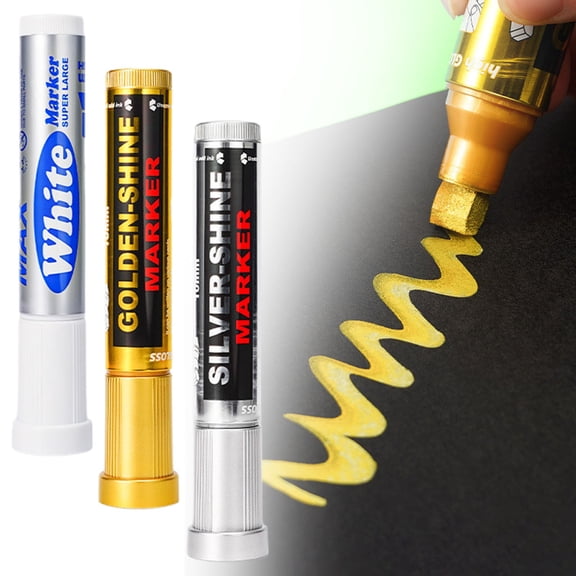 CoreLiving Gold Paint Pens Oil Based Metallic Permanent Markers for Rock, Wood, Metal, Plastic, Canvas, Glass, Ceramics, Medium Tip, Quick Dry, Waterproof, 1 Pack