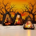 thumbnail image 1 of CoreLiving Halloween Lantern Decorative LED Halloween Lanterns with Warm Light for Porch Tabletop Indoor Halloween Decor Spooky Party Night Lamp, 1 of 10