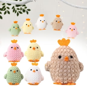 CoreLiving Handmade Crochet Chicken Car Mirror Ornament Cute Kawaii Accessories for Women Whimsical Chick Decor for Rear View Mirror Fun Automotive Interior Charm Green Car Stuff for Truck