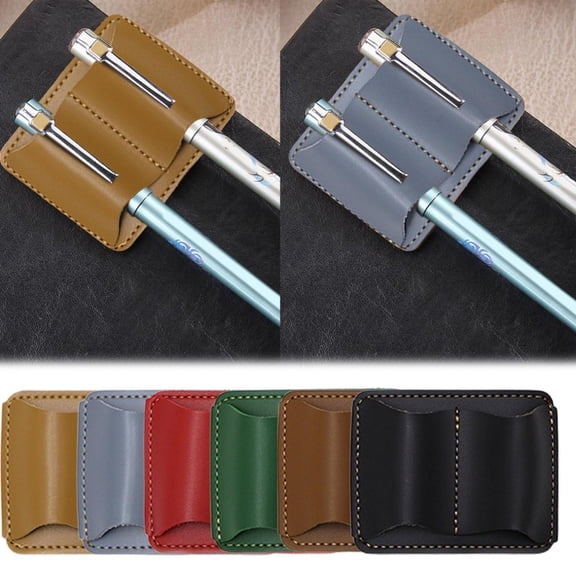 CoreLiving Handmade Leather Pen Holder for Notebooks, Sturdy Brown Pen Pouch with Metal Clip, Secure Pencil Organizer and Pen Case for Bibles, Planners, and Journals (1-Pack)