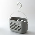 thumbnail image 1 of CoreLiving Hanging Shower Caddy Basket, Plastic Bath Toy Storage Organizer with Hook, Water-Resistant Hanging Basket for Shower, Bathroom, Kitchen, Pantry, College Dorm Room Essentials, 1 of 7