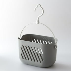 CoreLiving Hanging Shower Caddy Basket, Plastic Bath Toy Storage Organizer with Hook, Water-Resistant Hanging Basket for Shower, Bathroom, Kitchen, Pantry, College Dorm Room Essentials