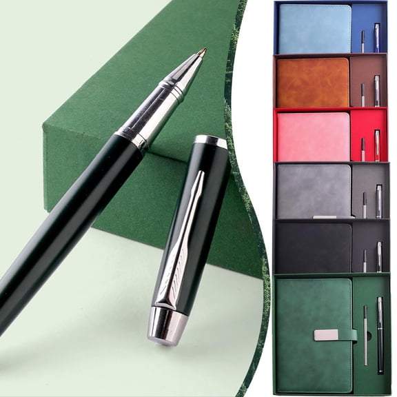 CoreLiving Hardcover Leather Journal Notebook Set A5 Lined 100 Pages 100gsm Thick Ruled Paper for Writing Journaling with Pen in Gift Box for Work Business Travel