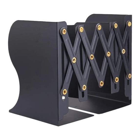 CoreLiving Heavy Duty Metal Bookends for Shelves, Adjustable & Non-Skid Book Holder for Heavy Books, Strong Grip Book Stopper, Desktop Book Organizer and Binder Holder for Home, Office, Kitchen