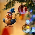 thumbnail image 1 of CoreLiving Holiday Chicken Ornament Set, Christmas Chicken & Rooster Decor, Fun 2D Flat Designs for Xmas Tree Trimming & Festive Party Decoration, 1 of 6