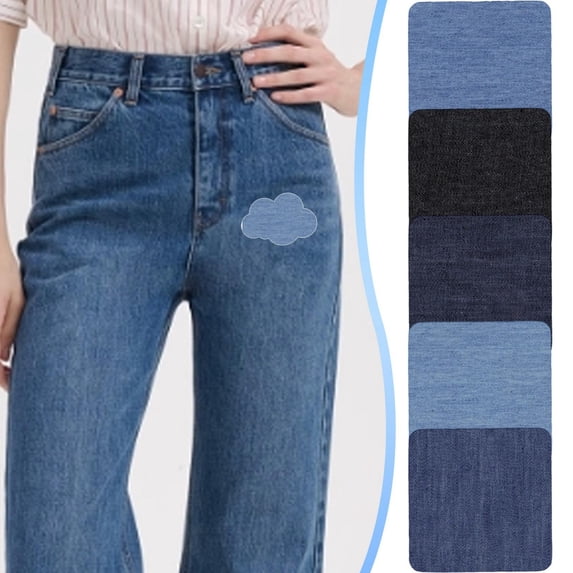 CoreLiving Iron On Patches for Jeans, Denim Iron on Patches for Clothing Repair, Premium Fabric Jean Patch Kit for Inside and Outside Jeans, 7.5 X 7.5 CM, 1-Pack